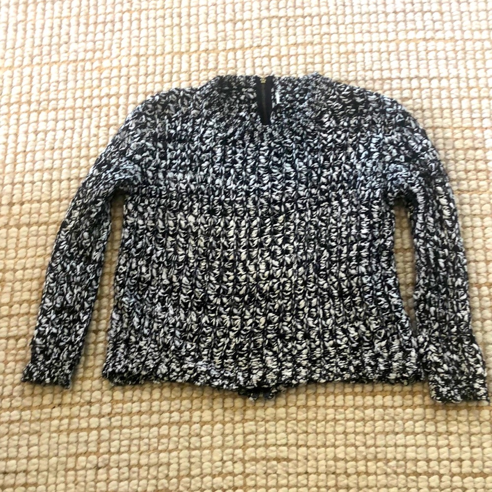 Black and white cotton/rayon sweater